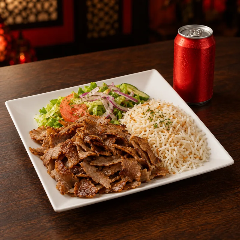 Kebab con arroz o ensalada — imagen ilustrativa